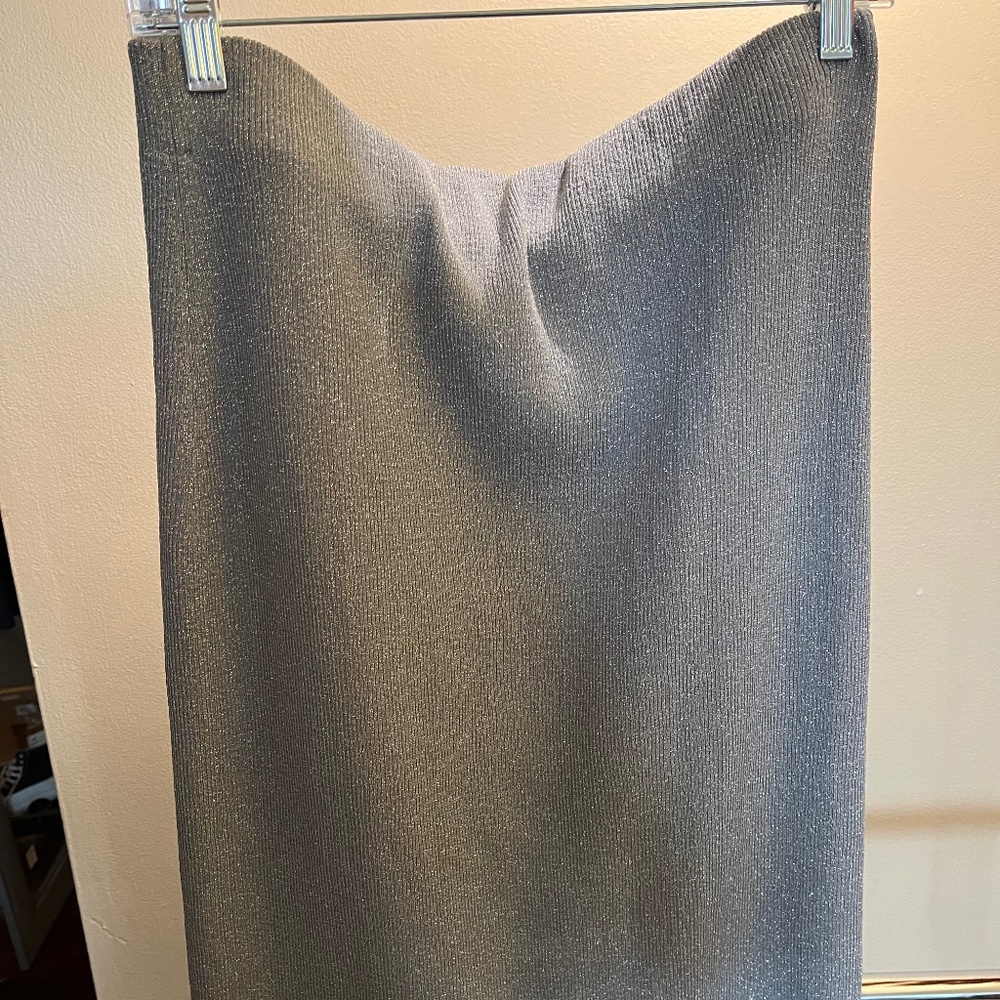 Midi Calvin Klein silver sweater pencil skirt